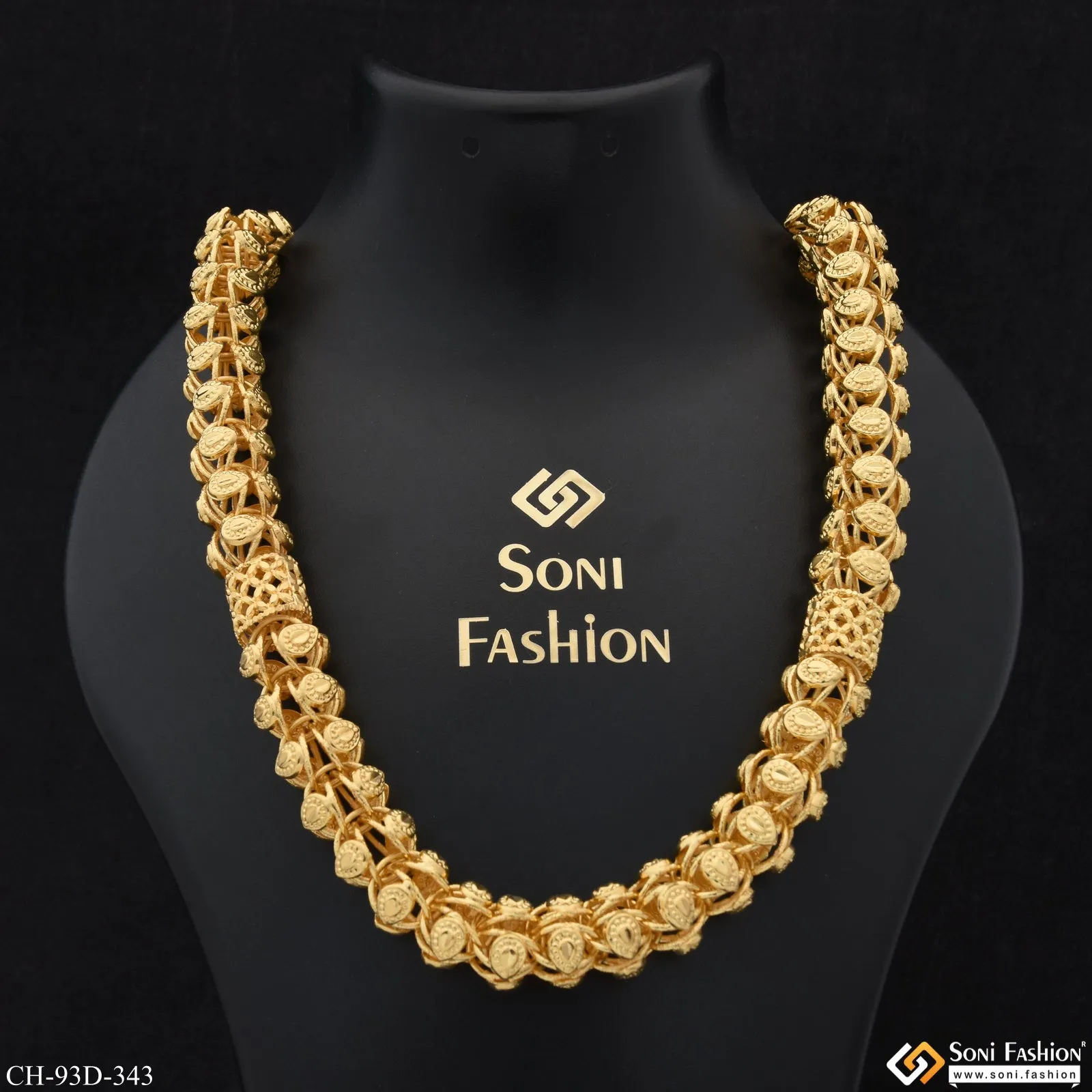 1 Gram Gold Plated Sophisticated Design Rajwadi Chain for Men - Style D343