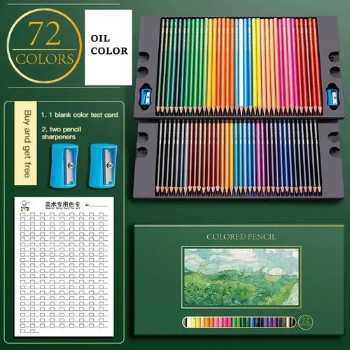 48/72/120/150/200 Professional Oil Color Pencil Set Soft Wood