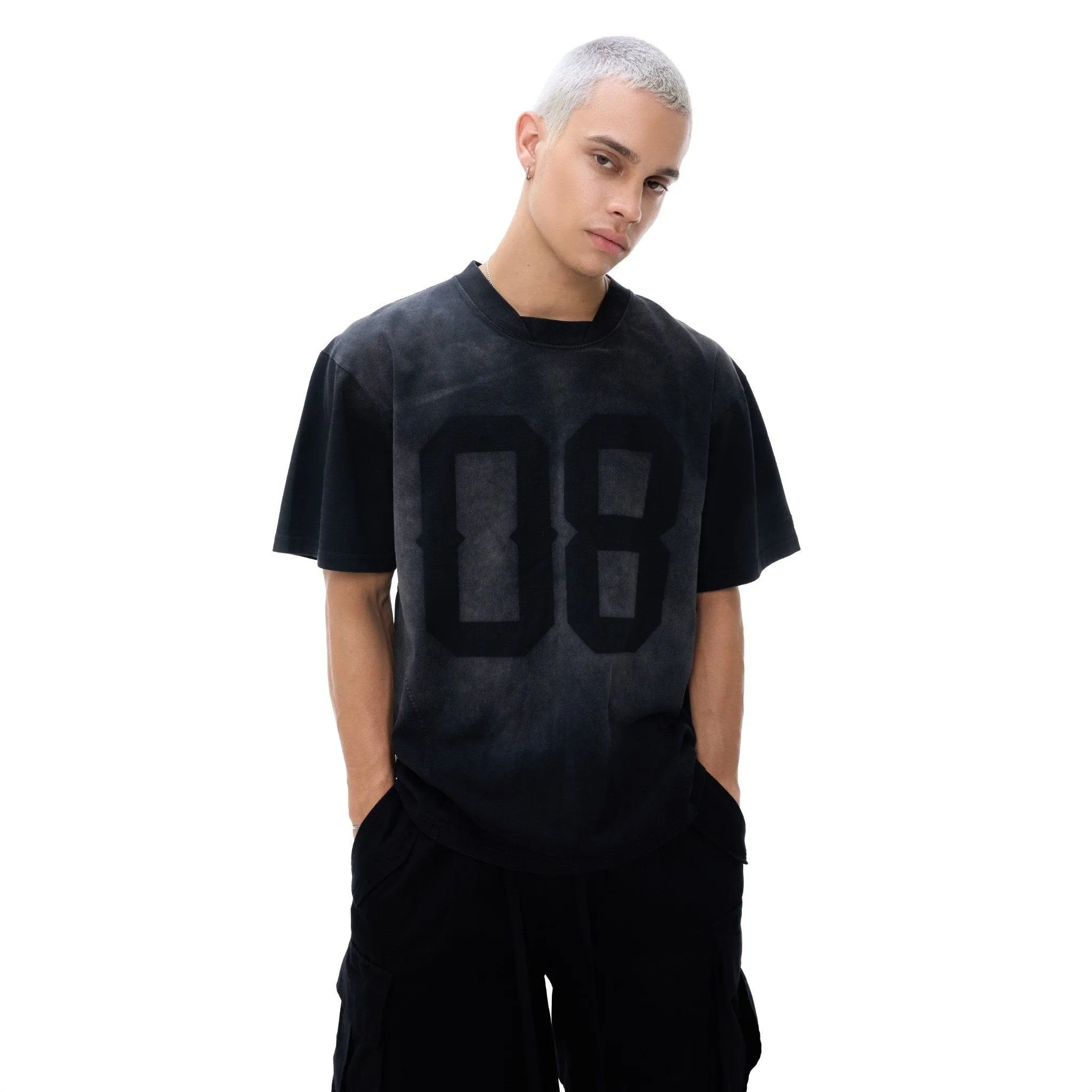 8TH WASHED TEE - BLACK