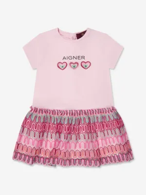 Aigner Baby Girls Logo Dress in Pink