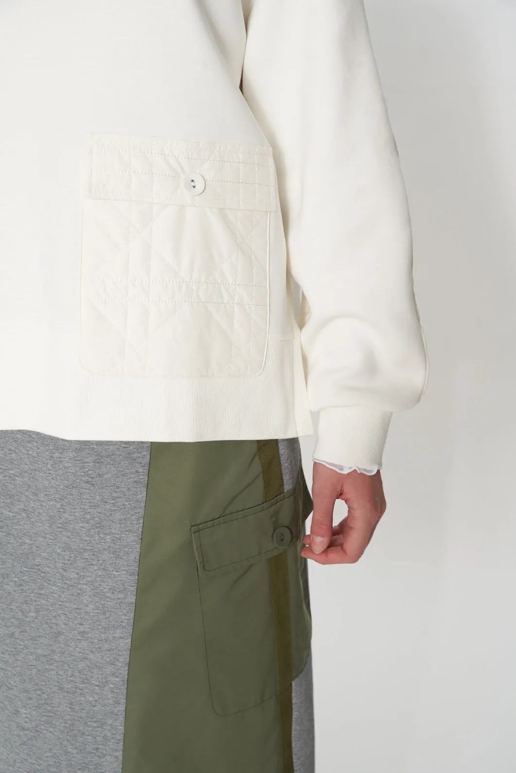 Air Compact Mix Nylon Panel Cargo Pencil Skirt