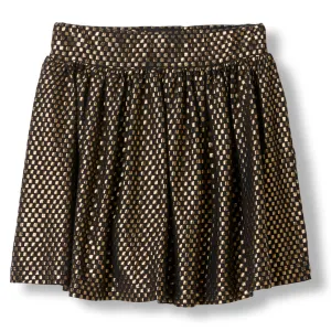 ANNIX Gold Metal Checkers -  Knitted Mini Skirt