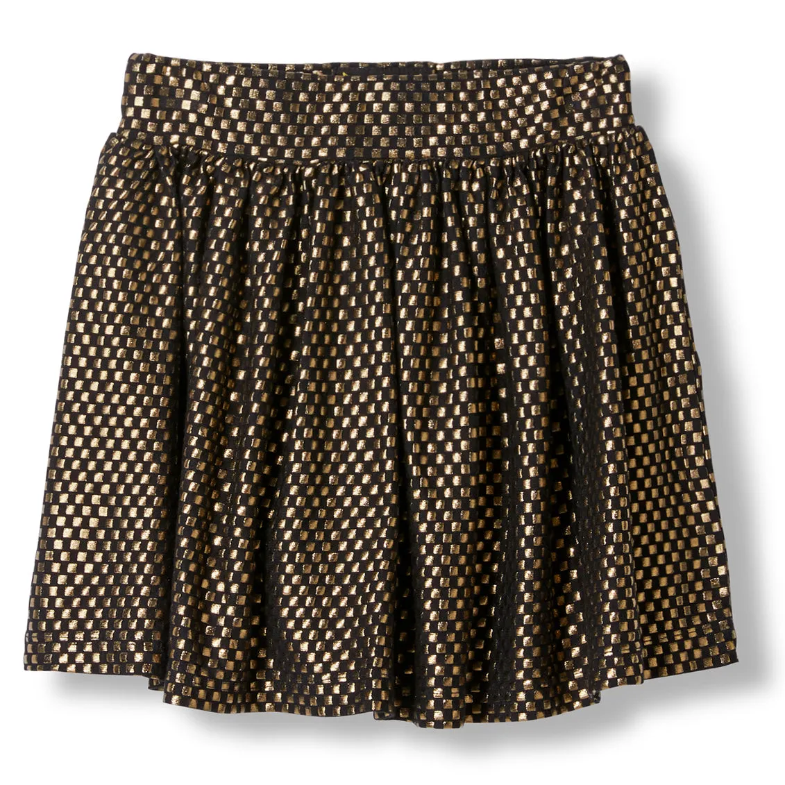 ANNIX Gold Metal Checkers -  Knitted Mini Skirt