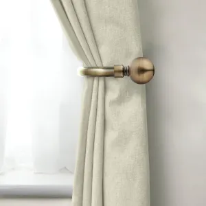 Antique Brass Ball Curtain Holdbacks (Pair)