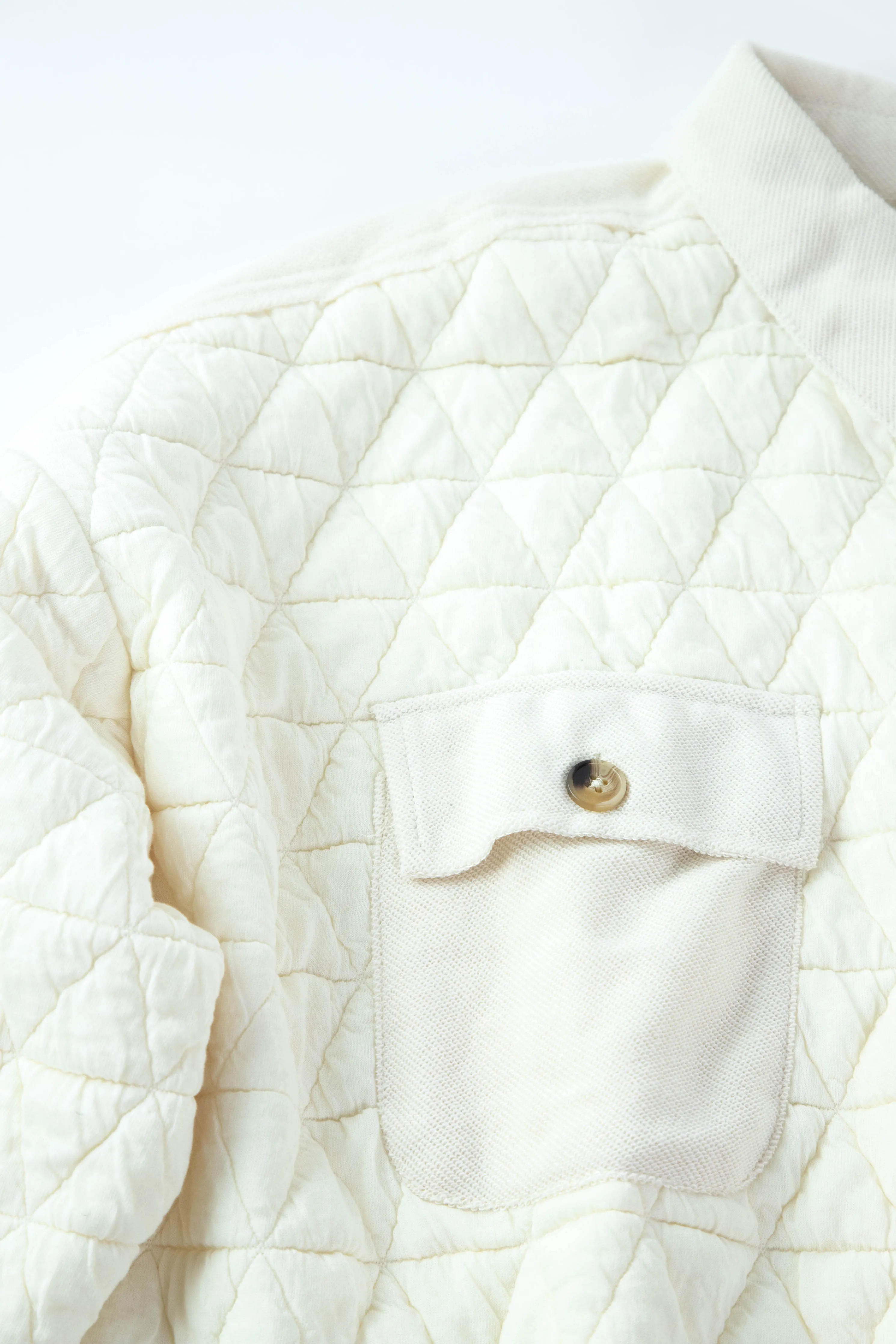 Asha Quilted Shacket, Cream | Extended Sizes