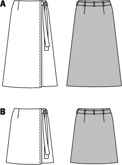 BD6733 Misses Wrap Skirt