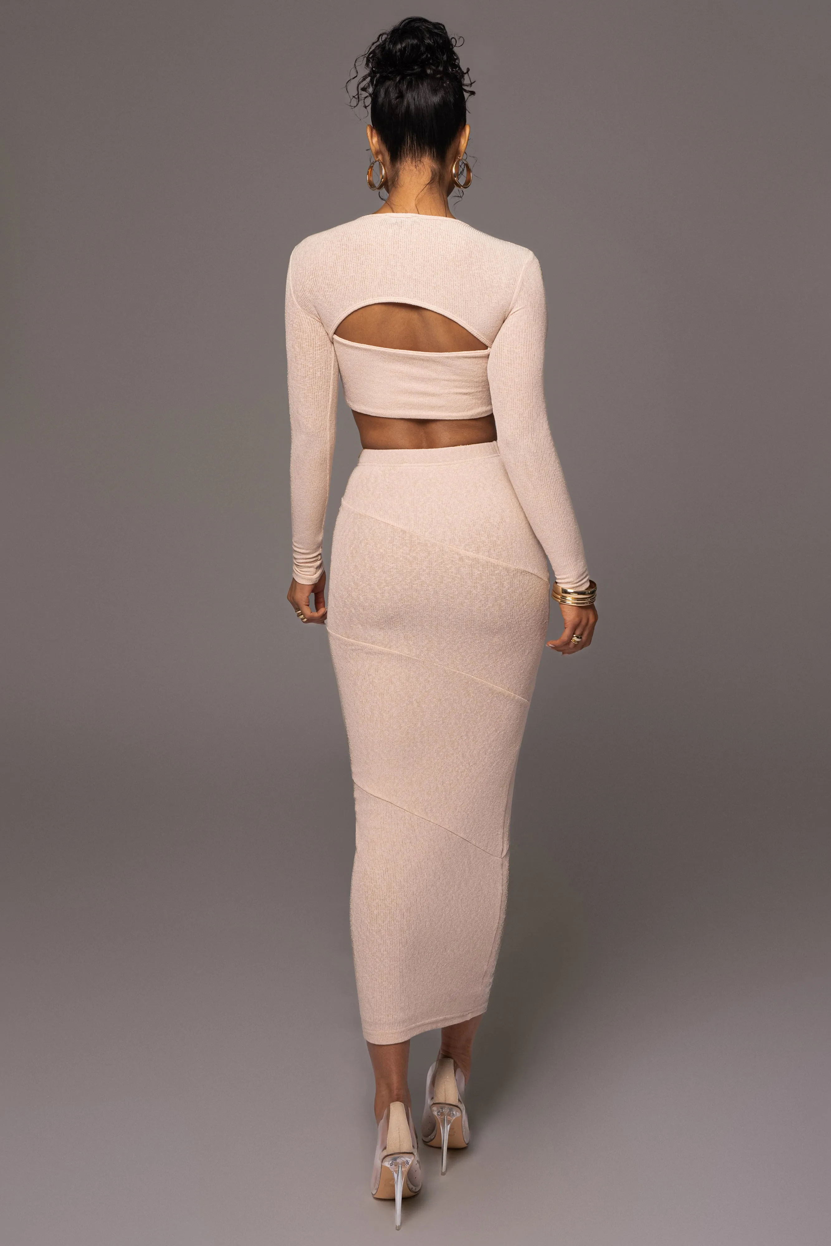 Beige All About You Skirt Set