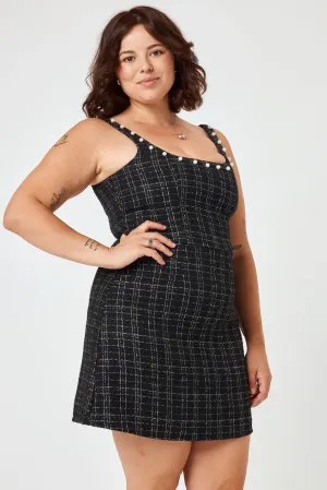 Black Pearl Tweed Pencil Dress