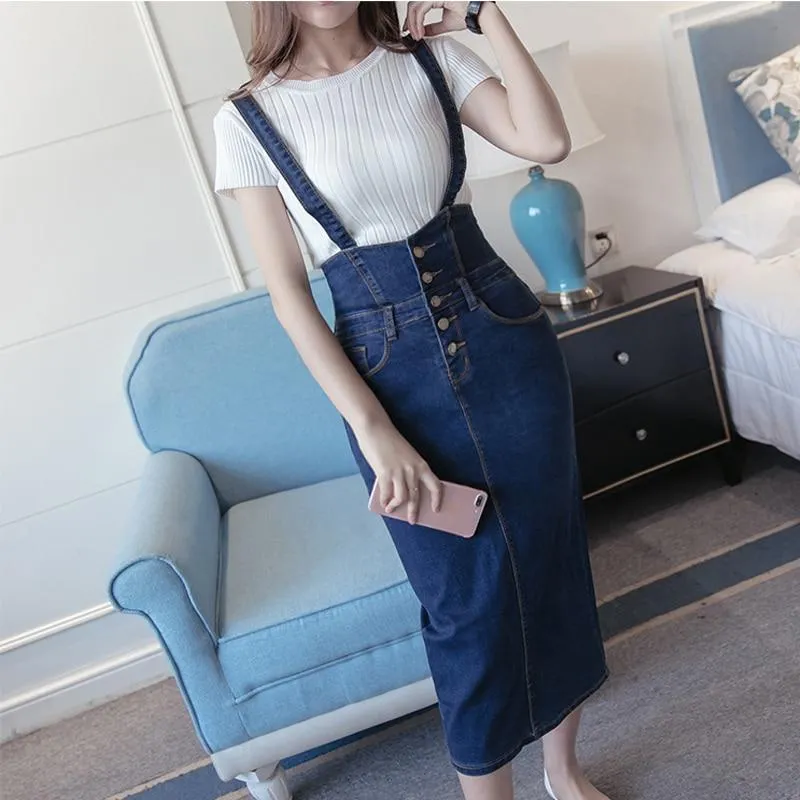 Bodycon Midi Elastic Ladies Jeans Pencil Skirt Denim Skirts For Women