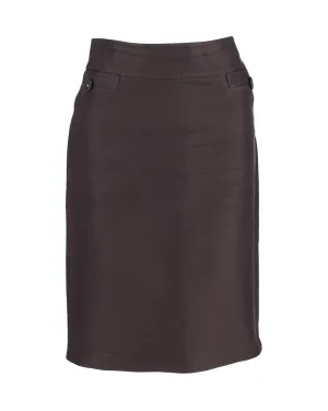 Bottega Veneta Knee-Length Pencil Skirt in Grey Cotton