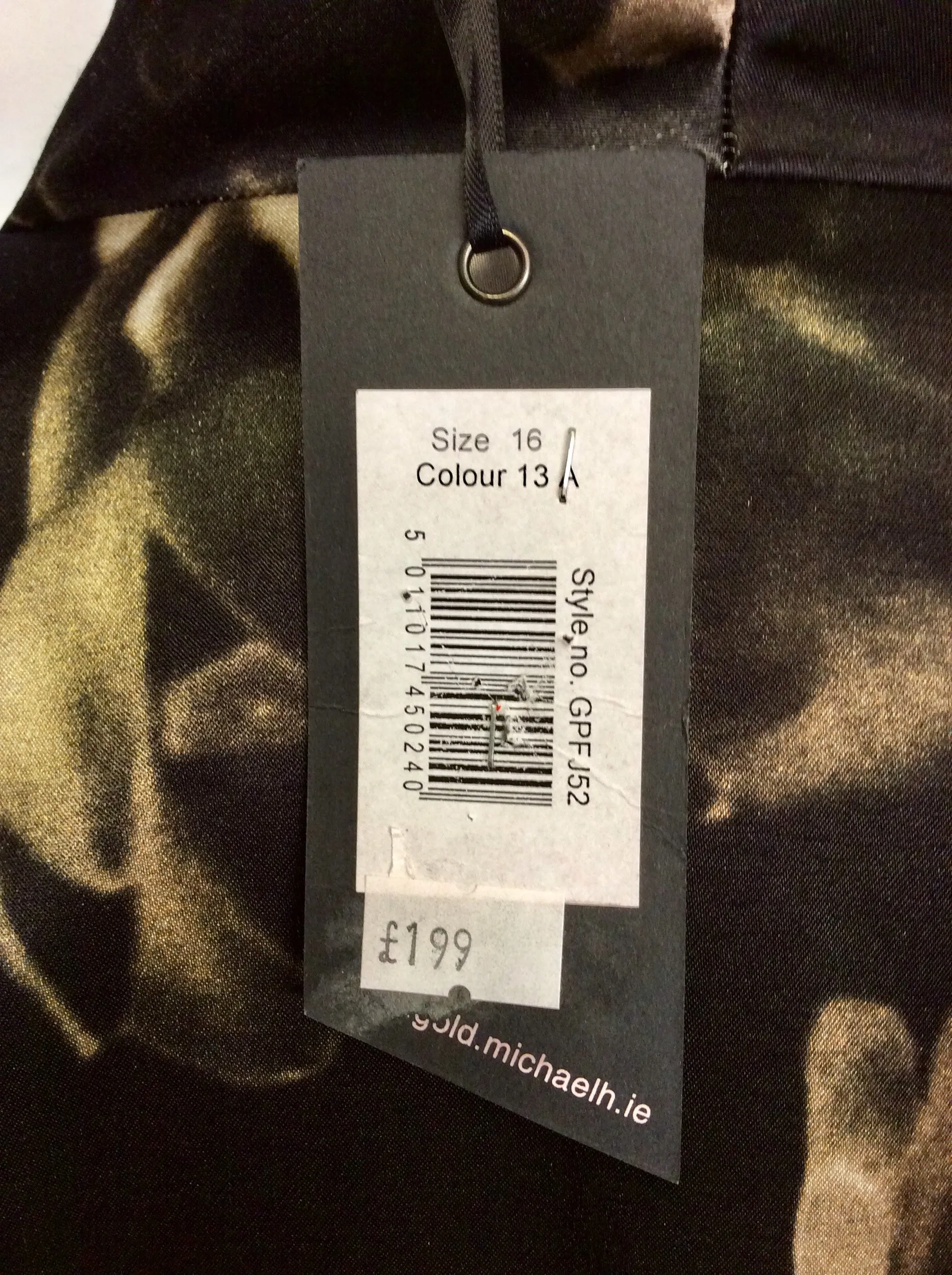 BRAND NEW GOLD BY MICHAEL H BLACK & BROWN PRINT DRESS & BOLERO JACKET SIZE 16