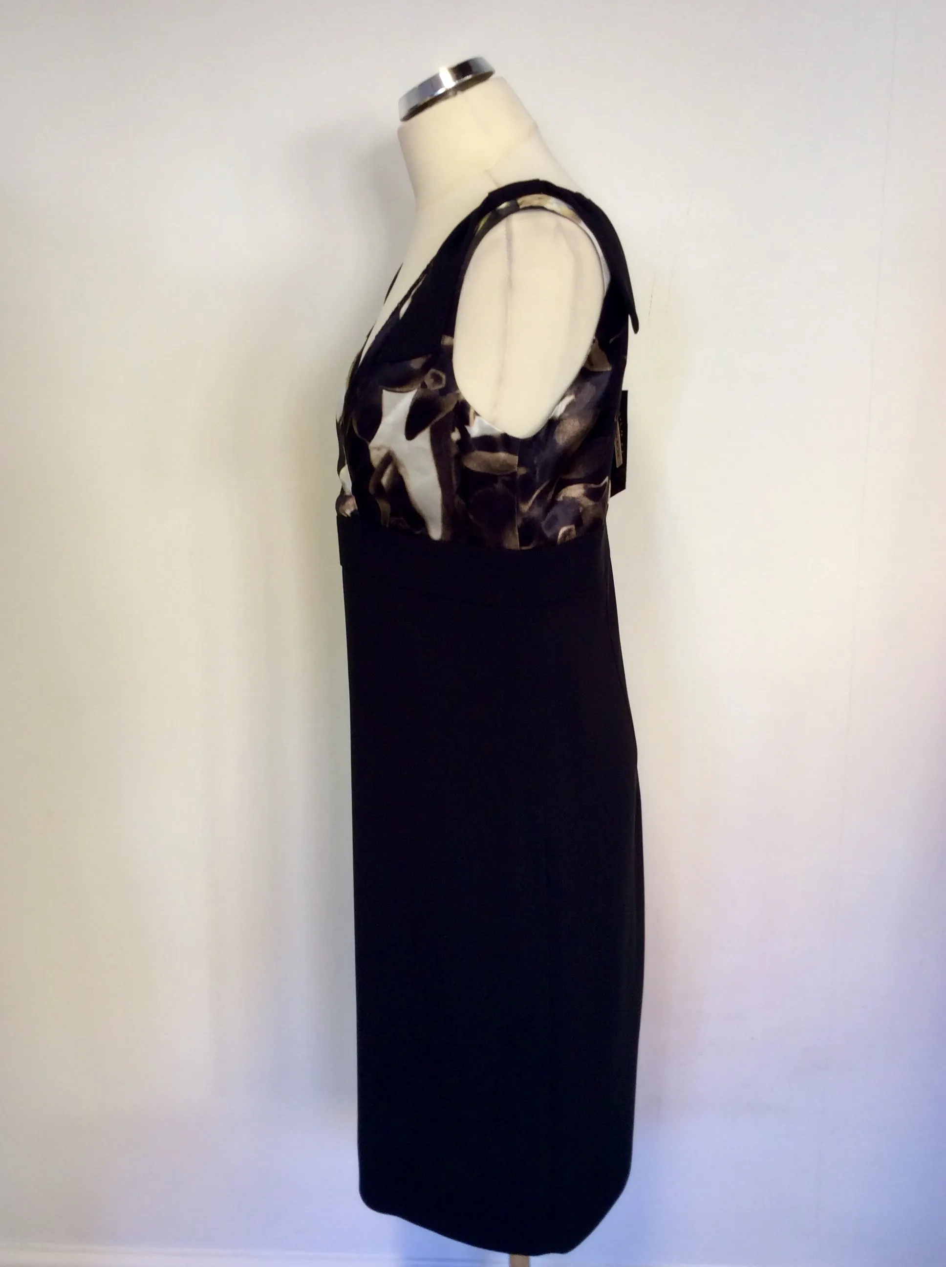 BRAND NEW GOLD BY MICHAEL H BLACK & BROWN PRINT DRESS & BOLERO JACKET SIZE 16