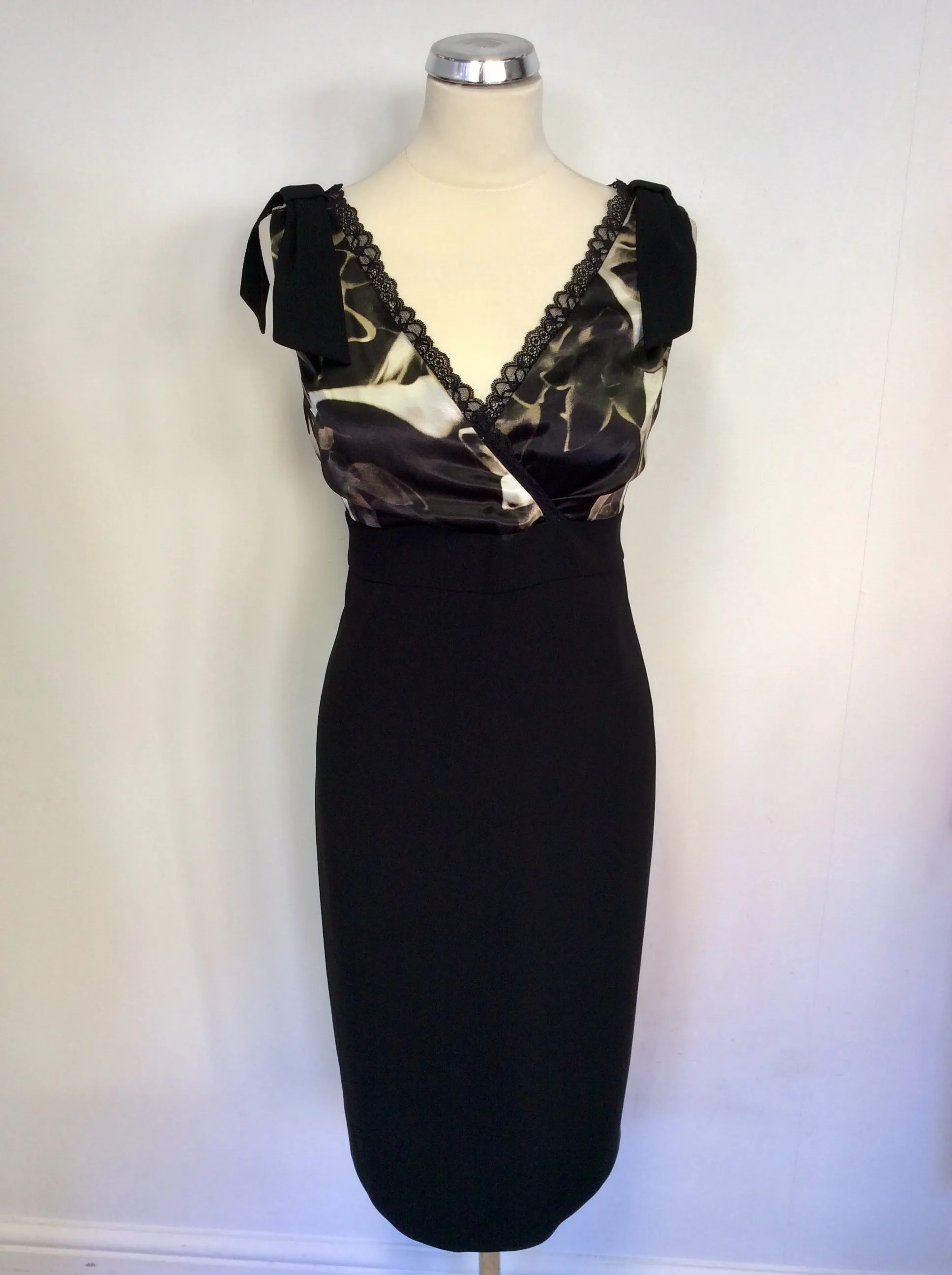 BRAND NEW GOLD BY MICHAEL H BLACK & BROWN PRINT DRESS & BOLERO JACKET SIZE 16