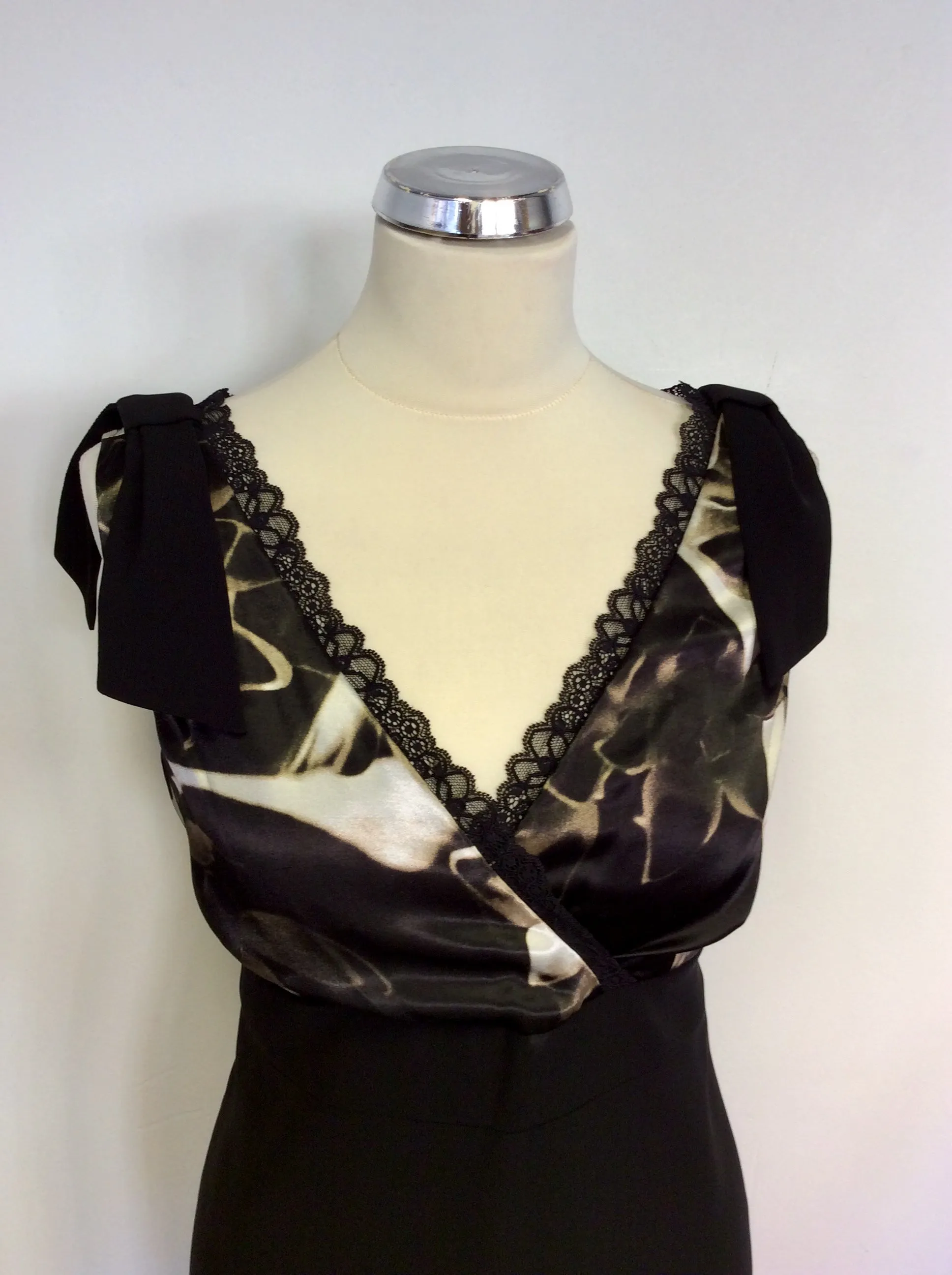 BRAND NEW GOLD BY MICHAEL H BLACK & BROWN PRINT DRESS & BOLERO JACKET SIZE 16
