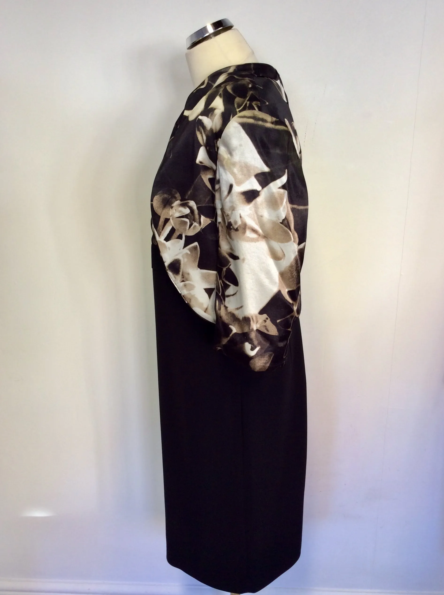 BRAND NEW GOLD BY MICHAEL H BLACK & BROWN PRINT DRESS & BOLERO JACKET SIZE 16