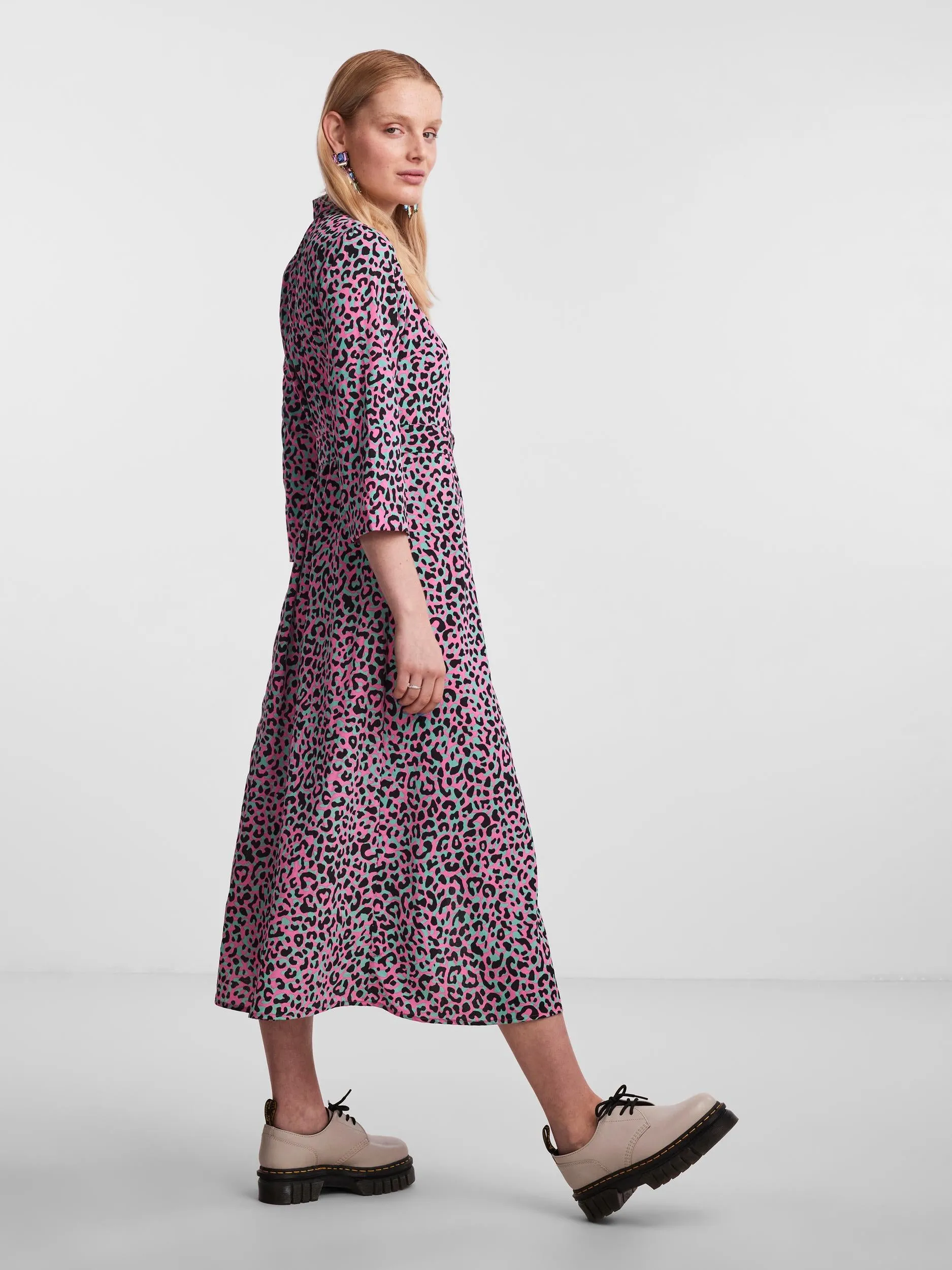 Caura Shirt Dress (Electric Green/Leo)