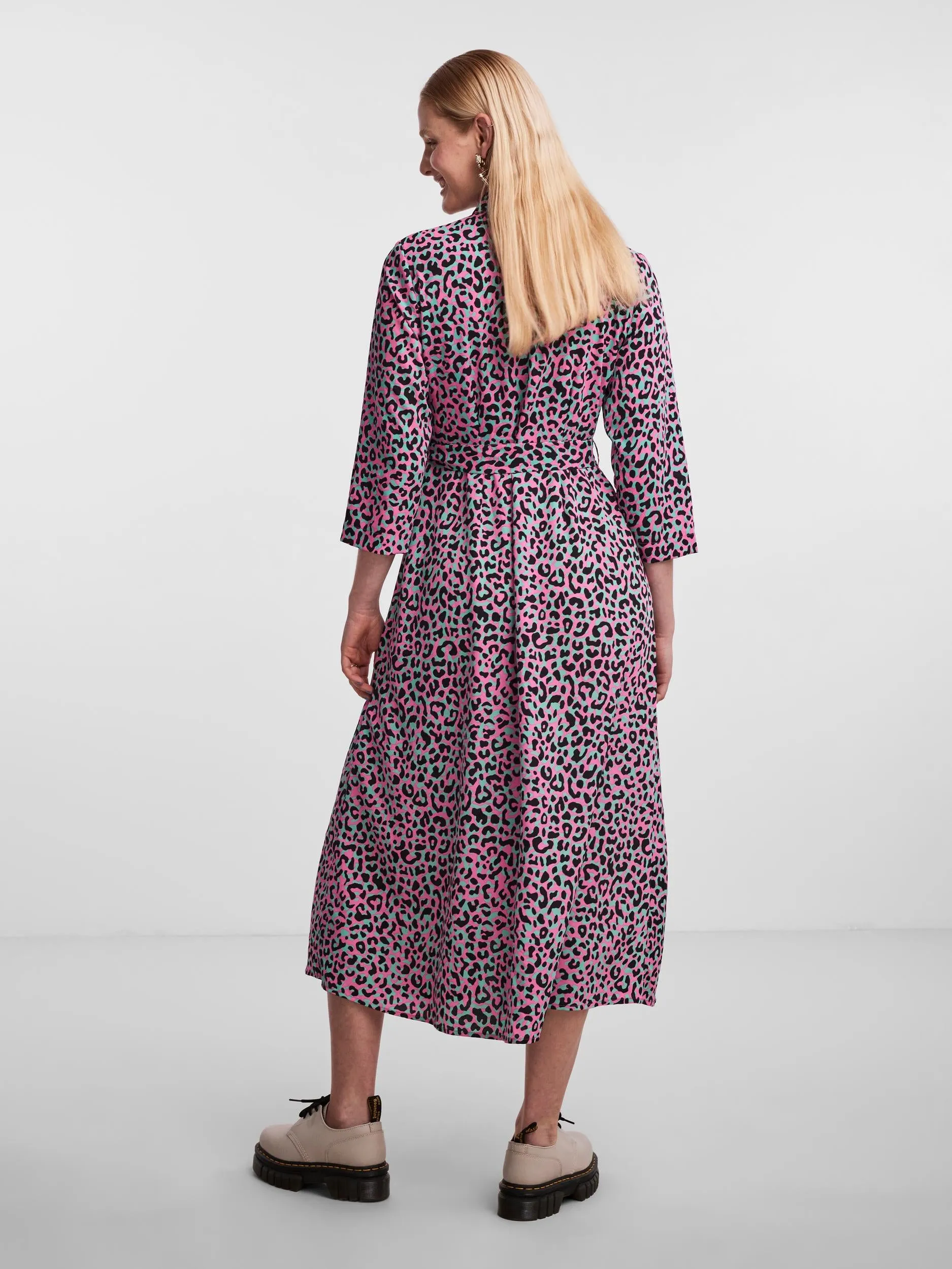 Caura Shirt Dress (Electric Green/Leo)