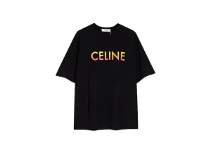 Celine - Printed Faded Logo Black/White T-Shirt