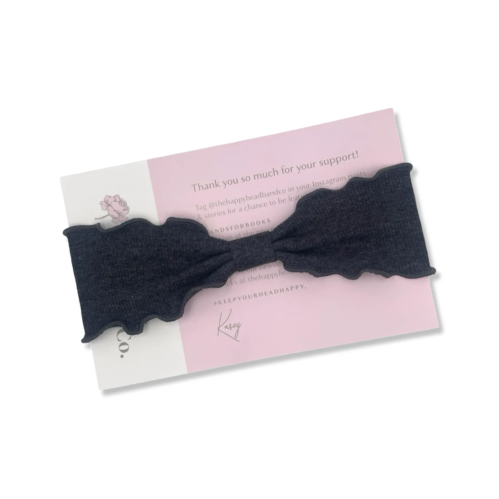 Charcoal Grey Ruffle Knotted Headband