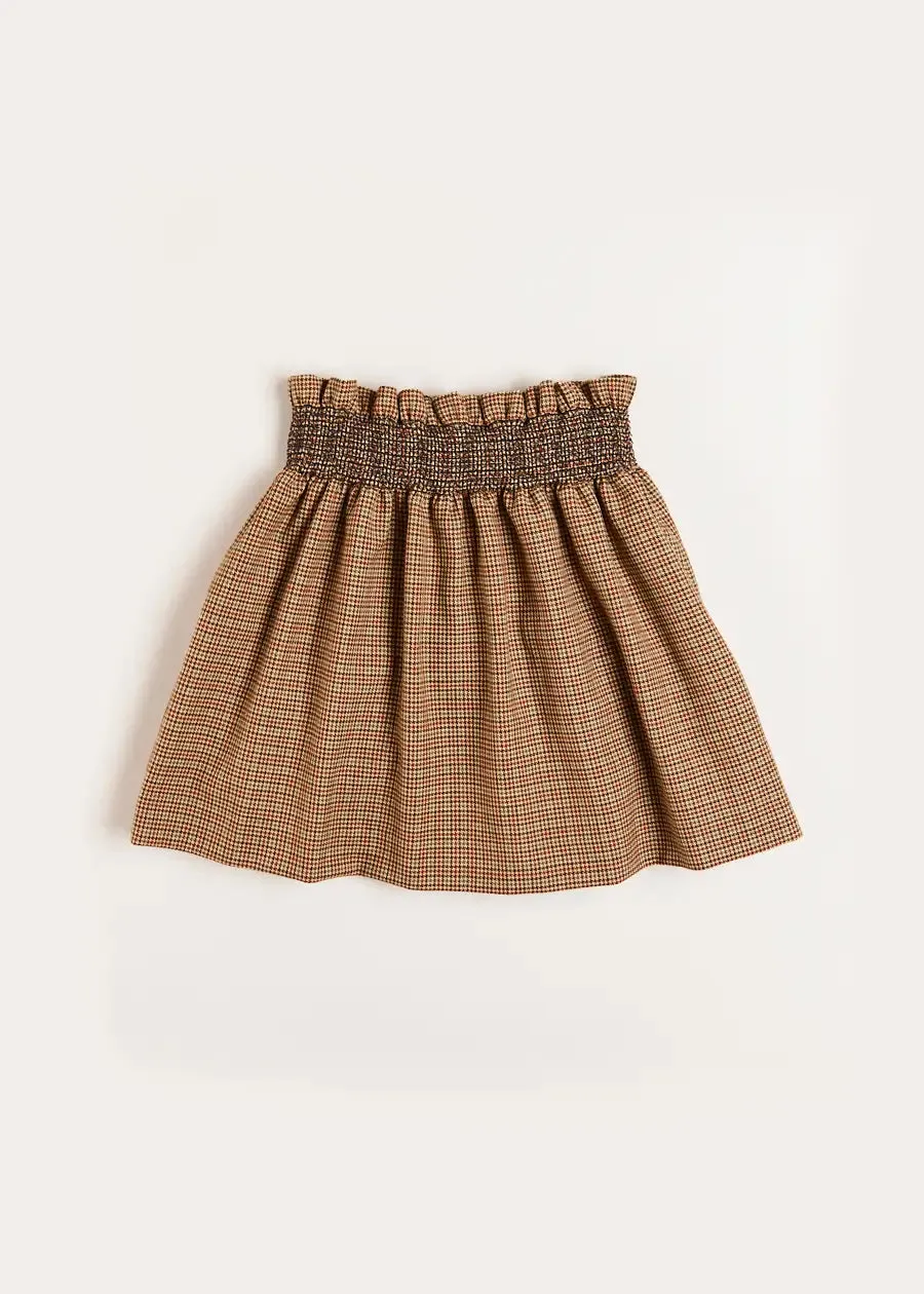 Chester Puppytooth Skirt in Caramel (4-10yrs)