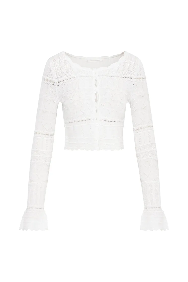 Colella Knitted Mini Skirt - WHITE