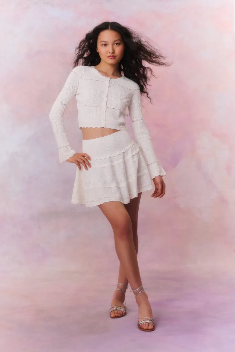 Colella Knitted Mini Skirt - WHITE
