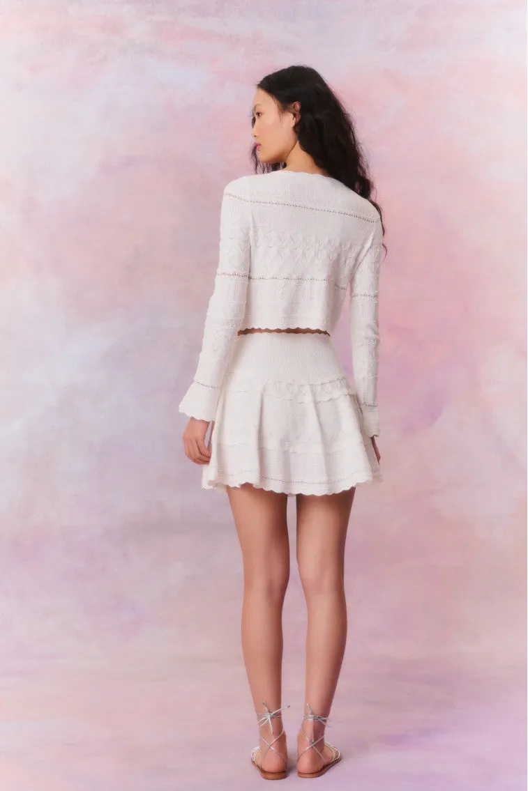 Colella Knitted Mini Skirt - WHITE