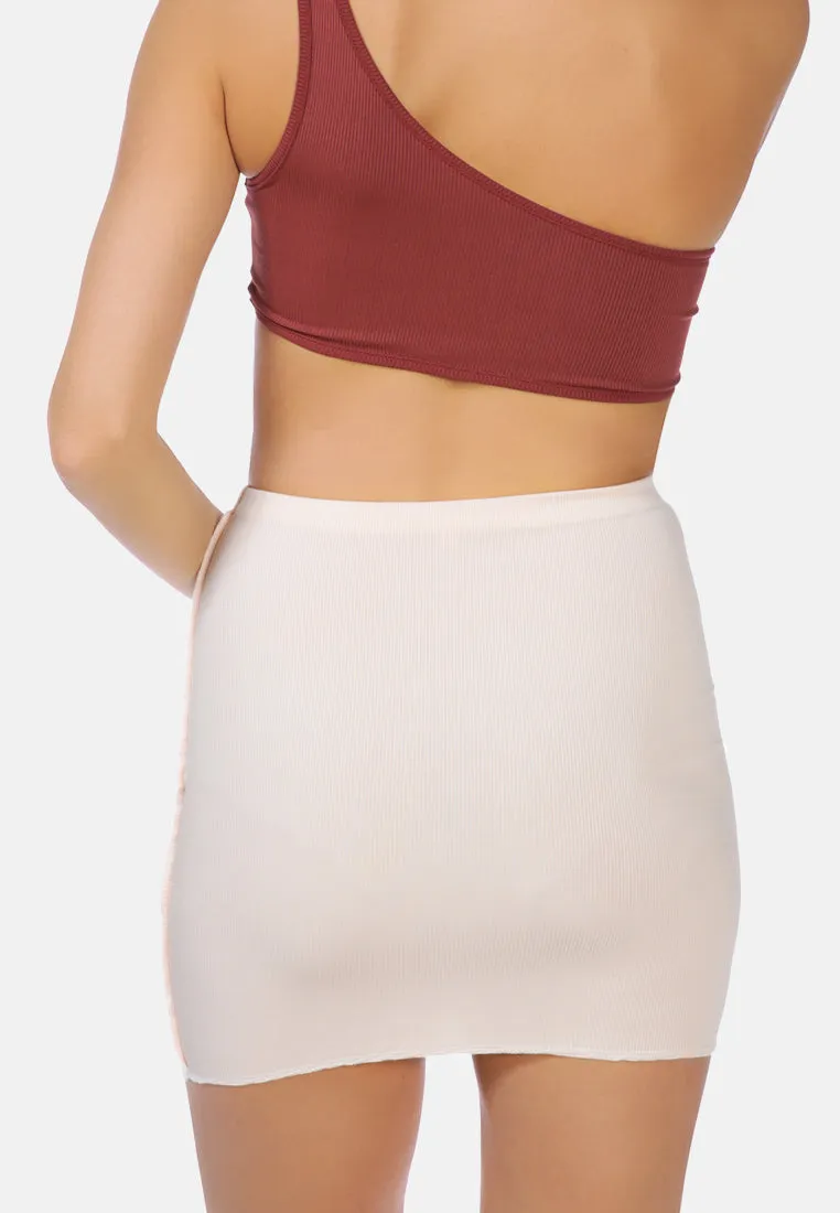 Color Block Casual Tube Skirt