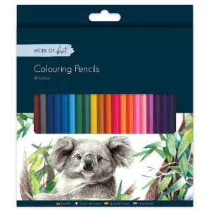 Coloured Artist Pencils - 48 Pack Assorted Colour Drawing Sketching Art Supplies