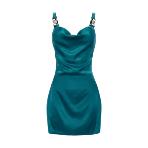 COPA MINI SLIP DRESS-FOREST