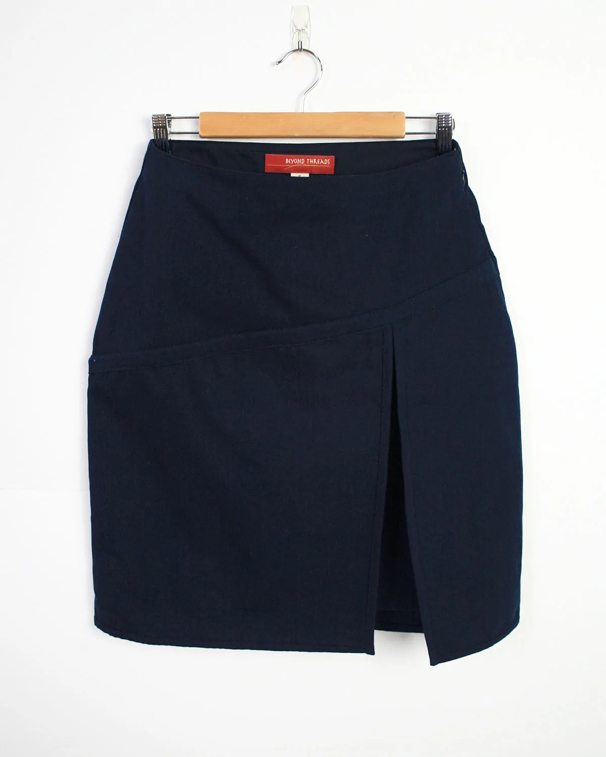 Cotton Canvas Diagonal Skirt