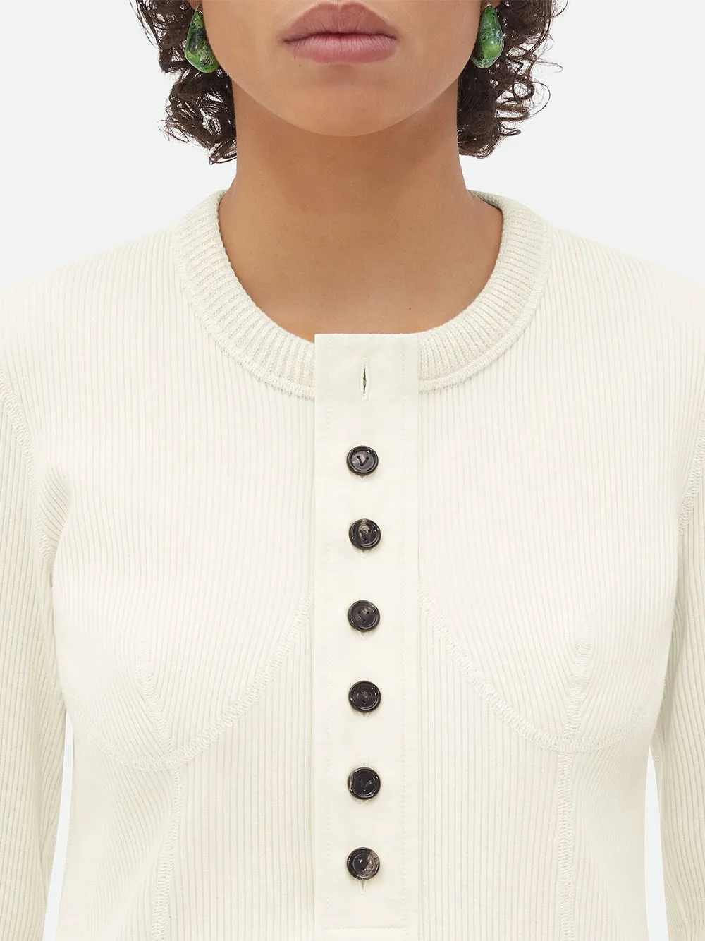 Cotton Rib Long Sleeve Henley