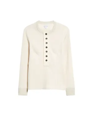 Cotton Rib Long Sleeve Henley