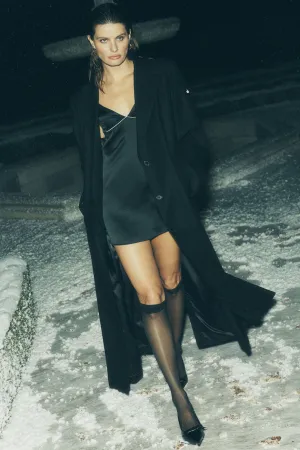 Courchevel Silk Slip Dress - Black/Ivory