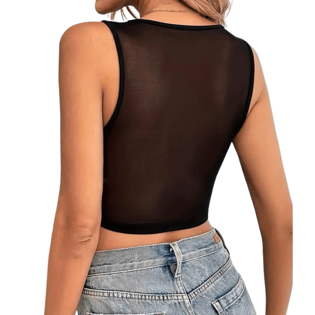 Crop Top mit V- Ausschnitt