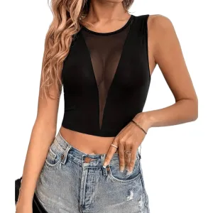 Crop Top mit V- Ausschnitt