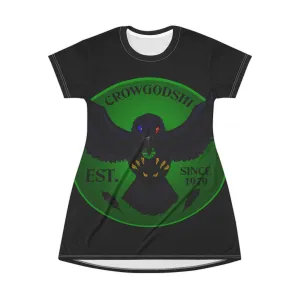 Crowgodshi Symbol T-Shirt Dress, GREEN LOGO