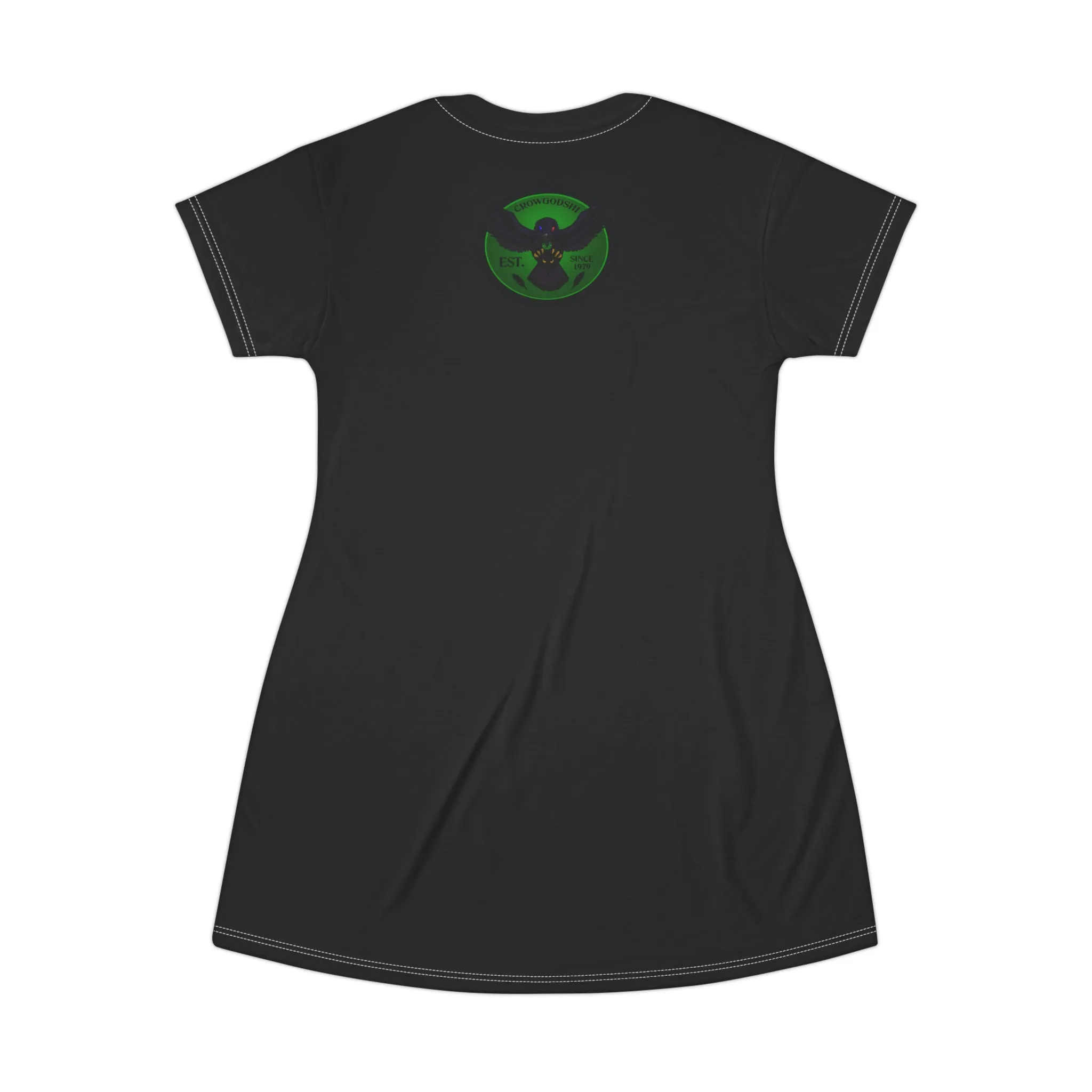 Crowgodshi Symbol T-Shirt Dress, GREEN LOGO