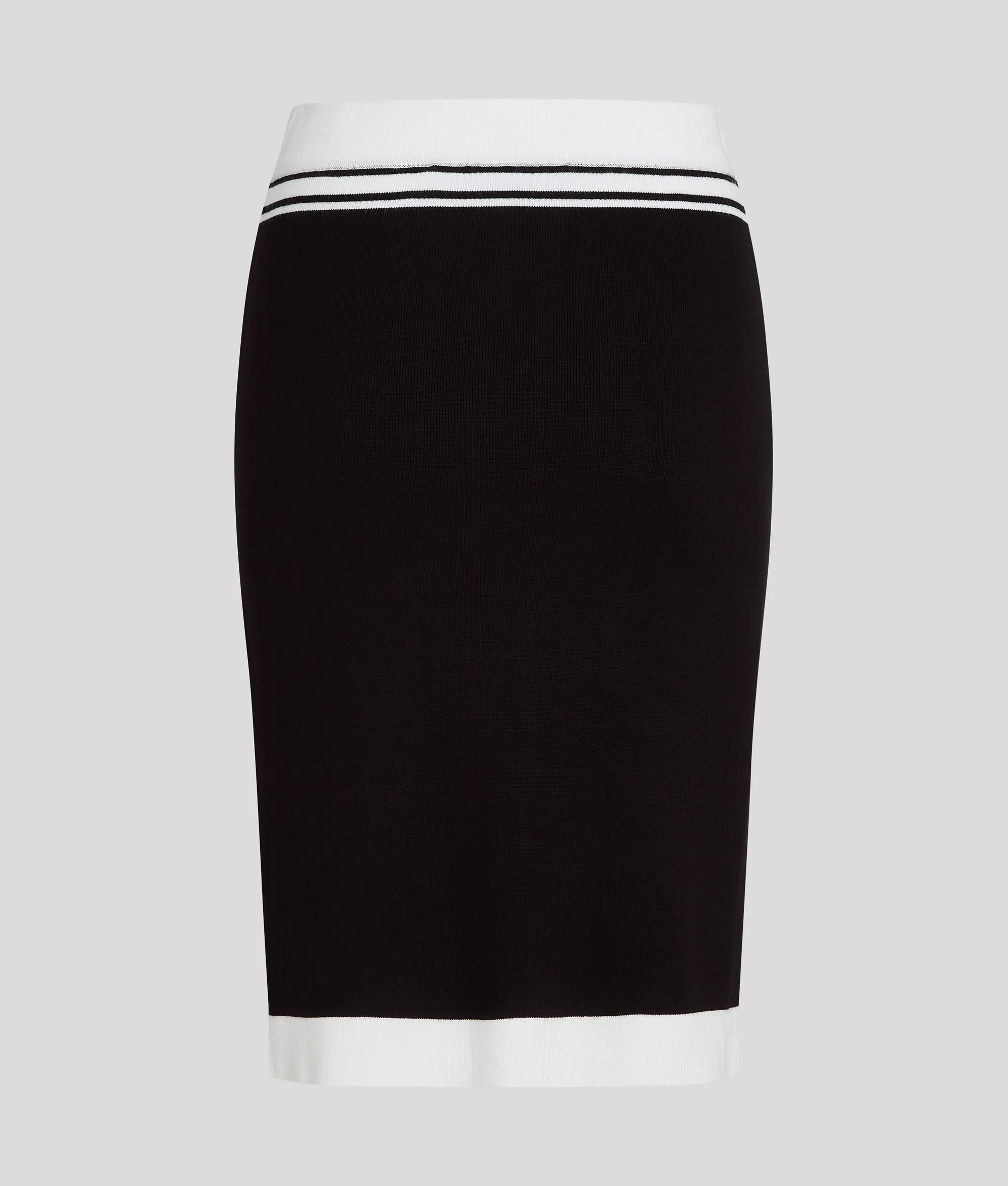 CTRST PENCIL SKIRT W/SLIT KNIT