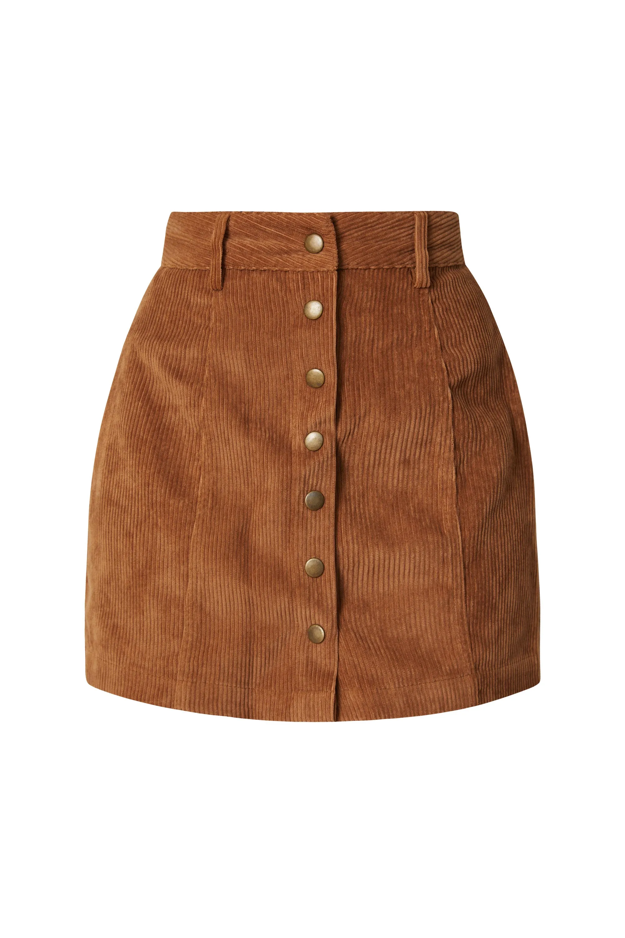 Dolly Tan Corduroy Skirt