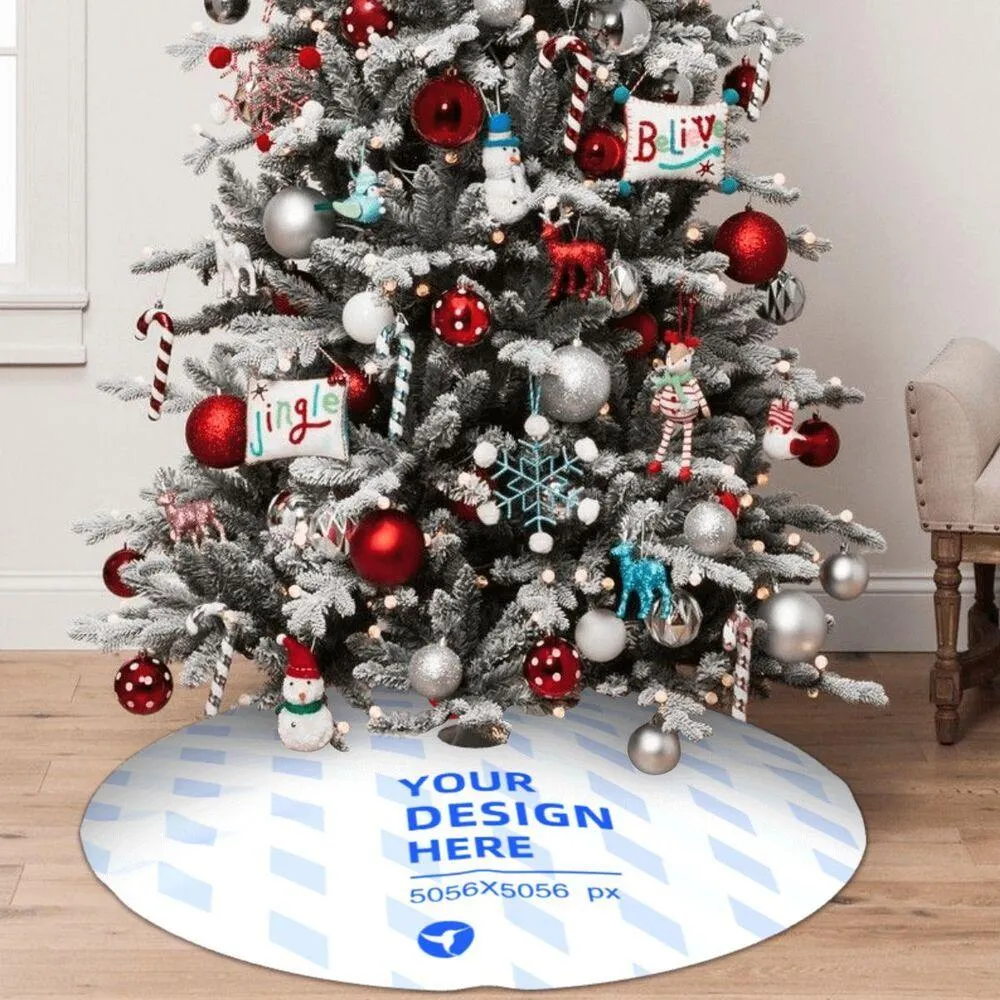 Elegant Glossy Christmas Tree mat with Plush Backing