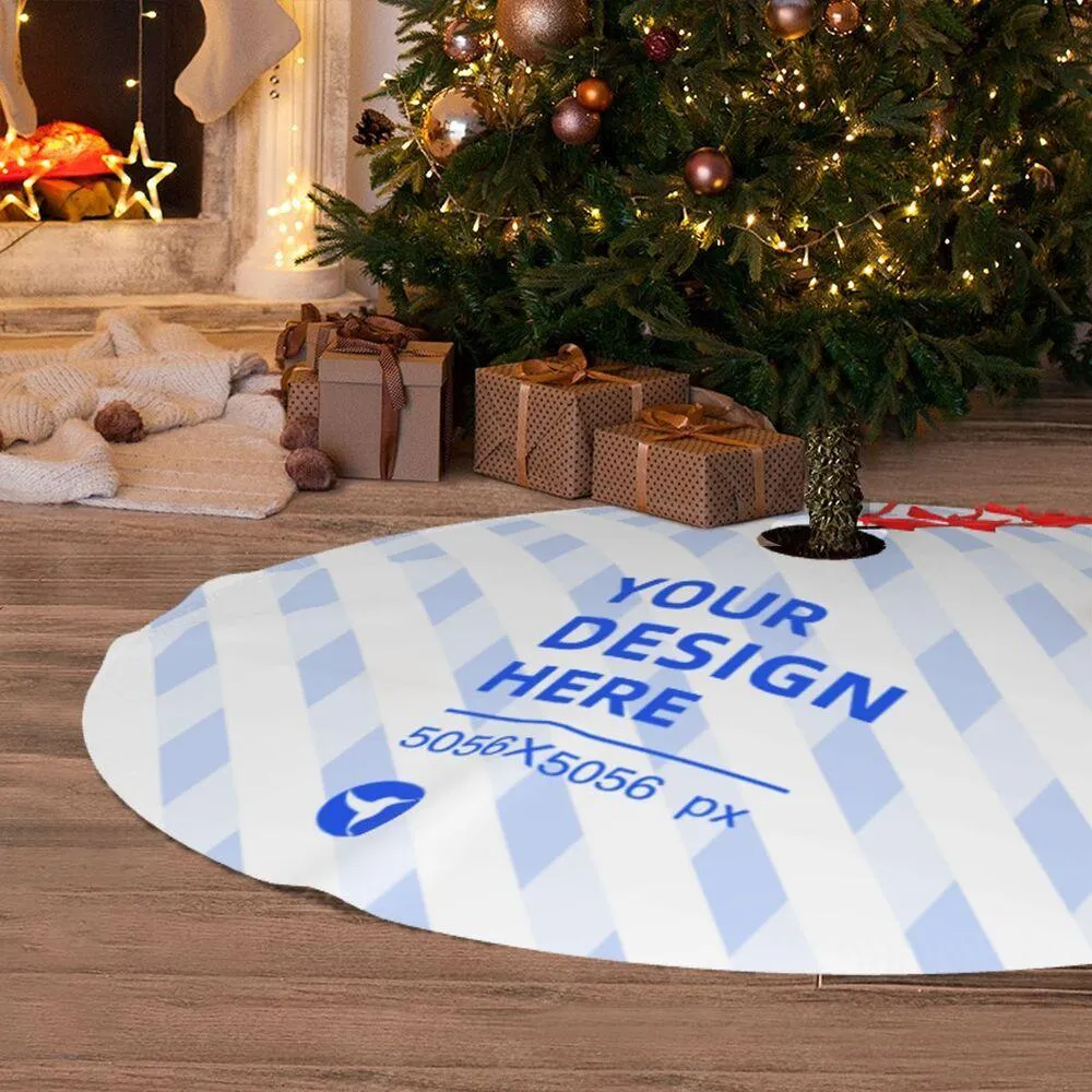 Elegant Glossy Christmas Tree mat with Plush Backing