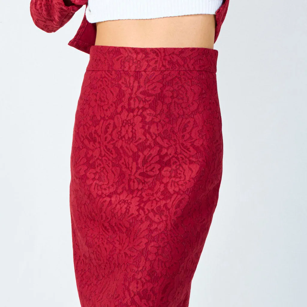 Elegant jacquard pencil skirt wholesale