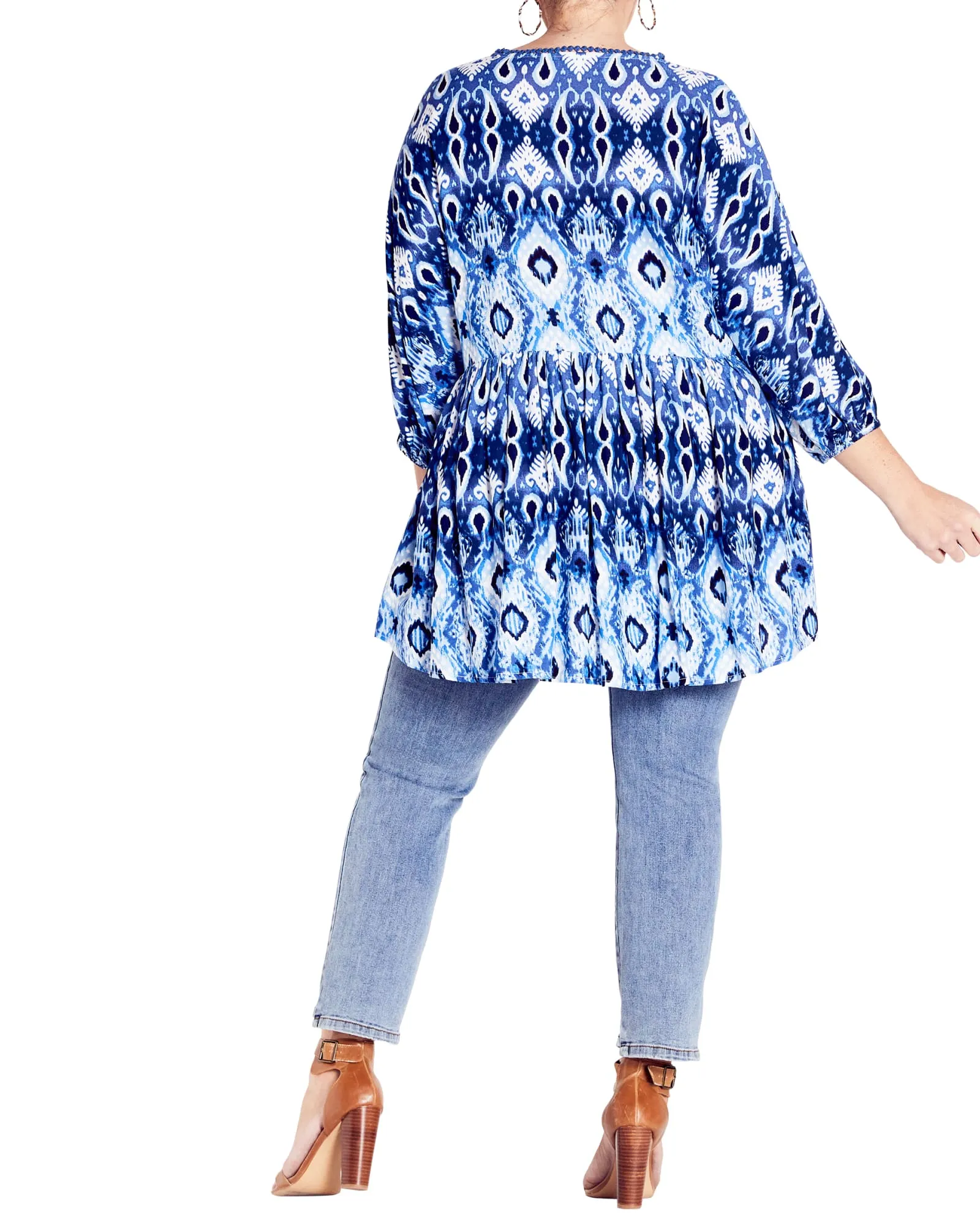 Elouise Top | Navy Border