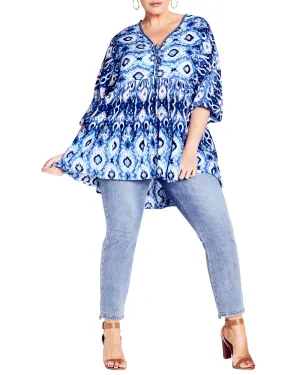Elouise Top | Navy Border
