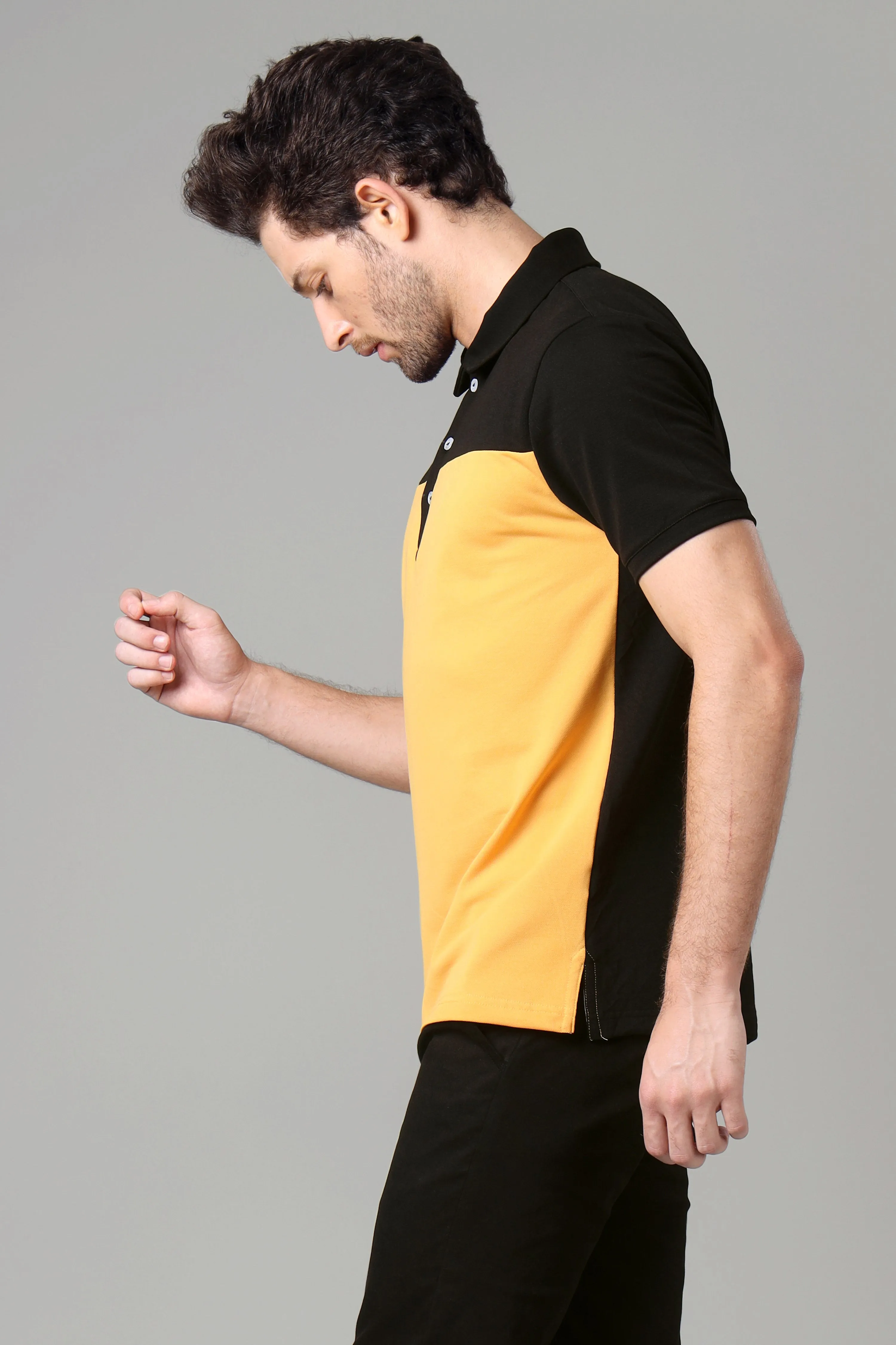 Exclusive Golden Yellow Smart Polo T-Shirt For Men