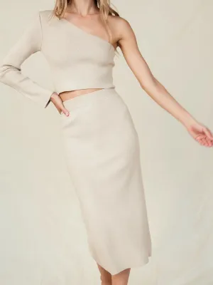Fashion Elegant Top Skirt Knit Suit