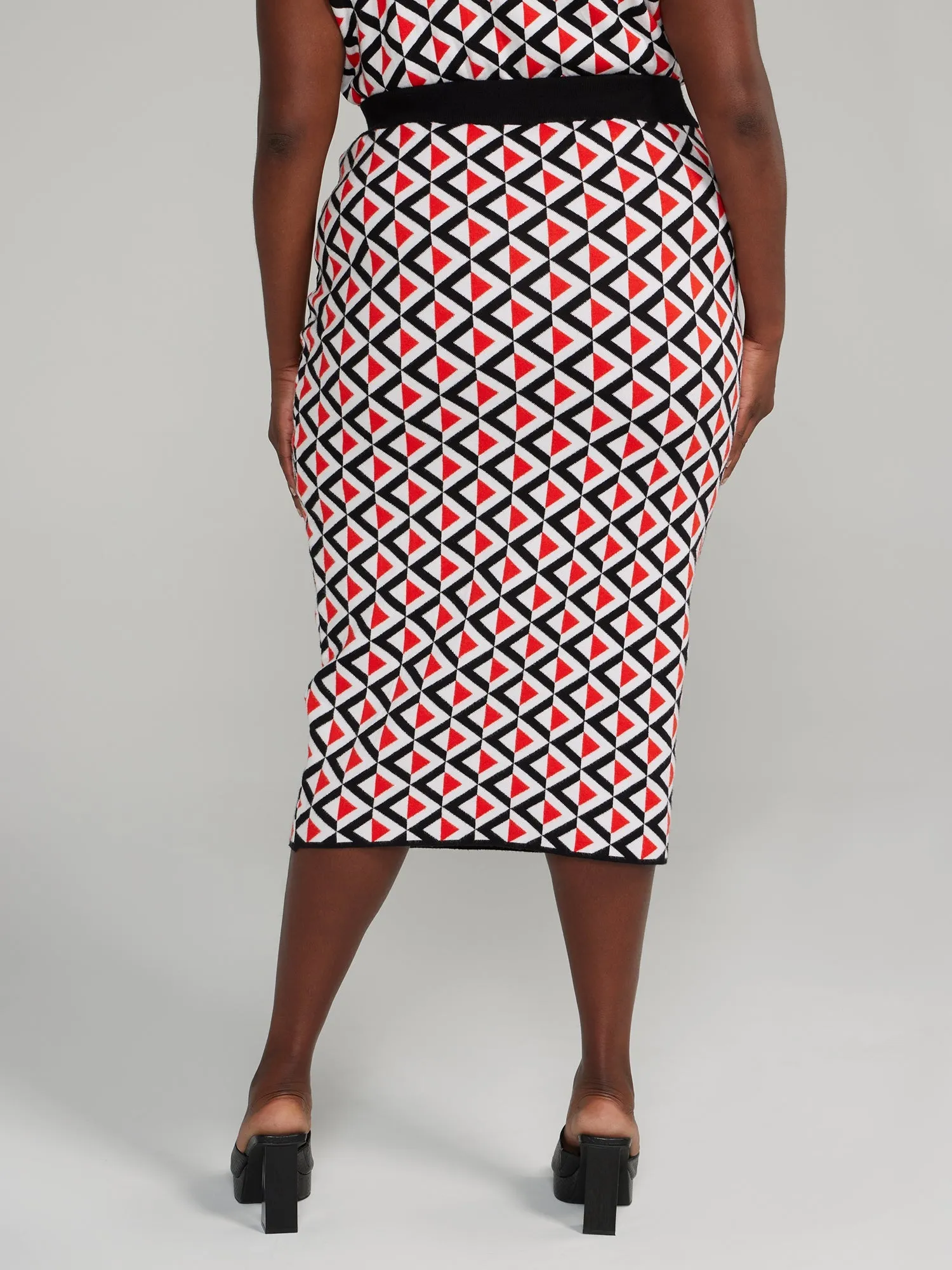 Fashion To Figure - Geo Print Sweater Skirt