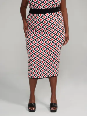 Fashion To Figure - Geo Print Sweater Skirt