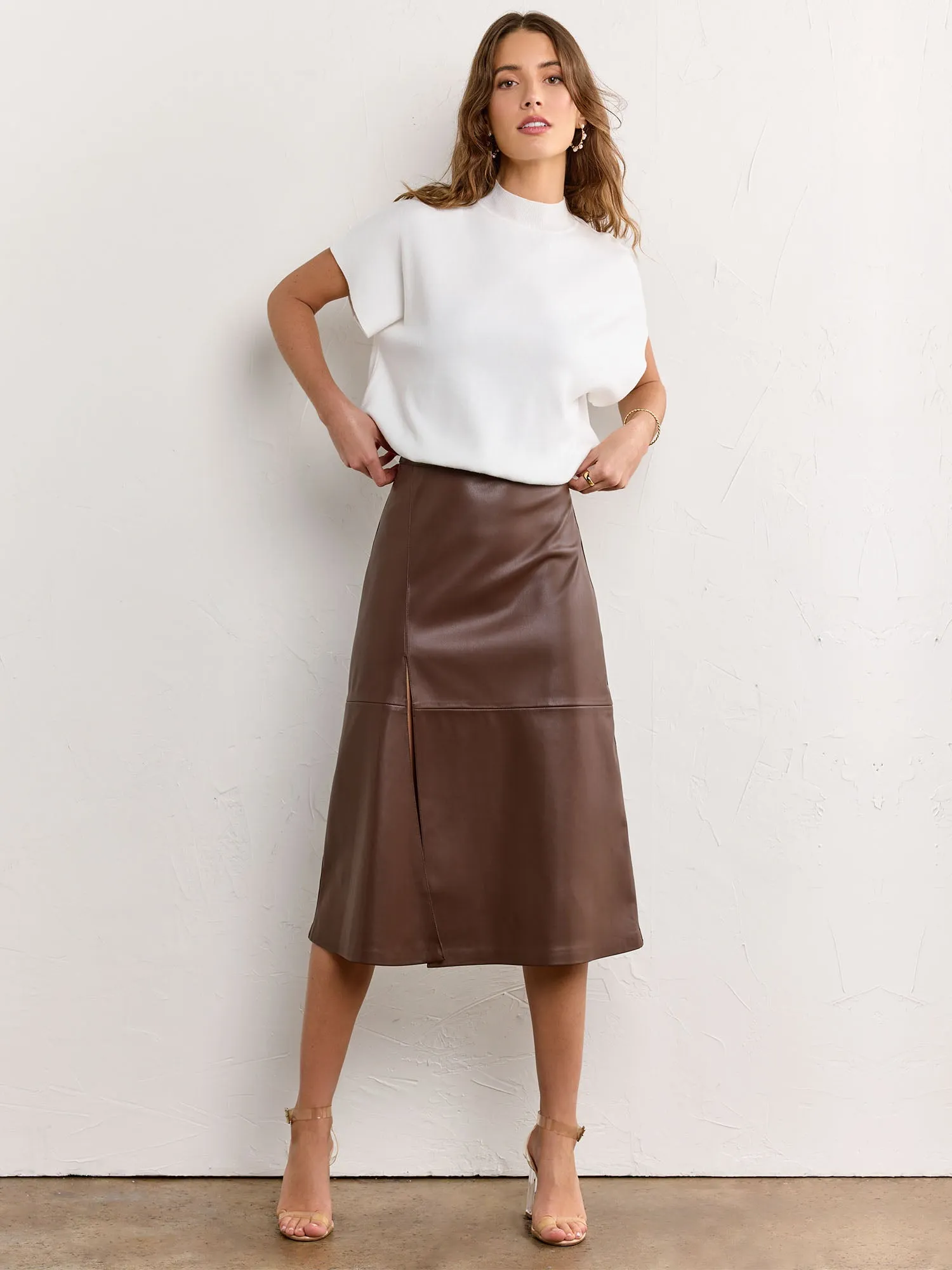 Faux Leather Pencil Skirt - Aaron & Amber